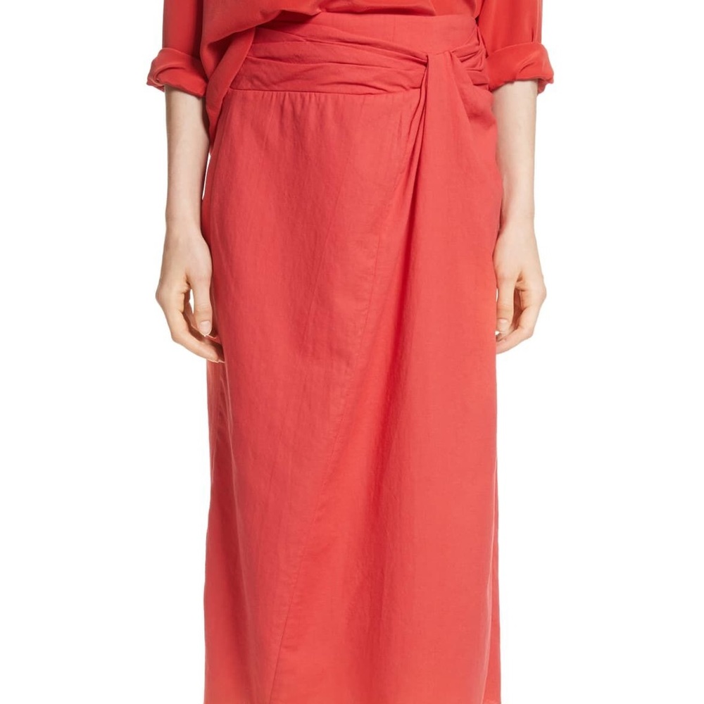 Vince Twist Detail Cotton Skirt